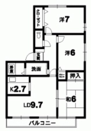 フォブール佐古Bの物件間取画像